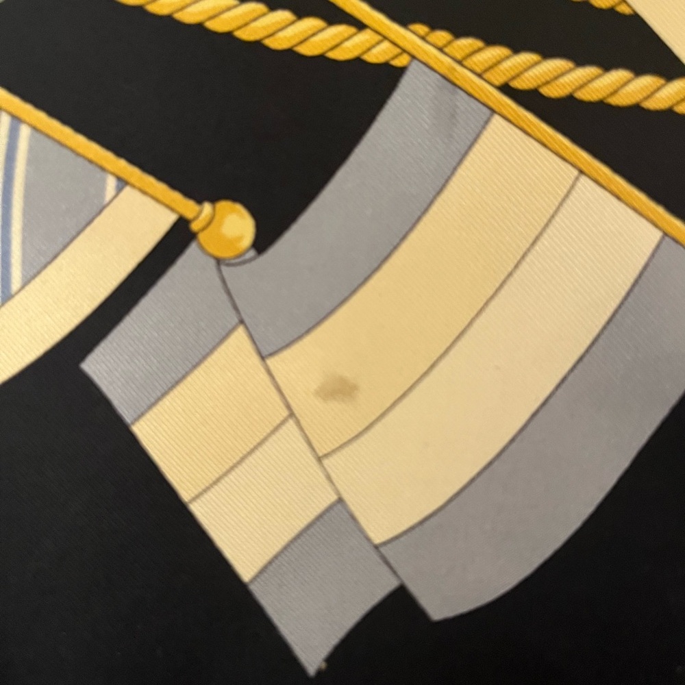 Elegant Italian "Brooks Brothers" Silk 100% Nautical Scarf shown as top. 34"x34" - Picture 7 of 7